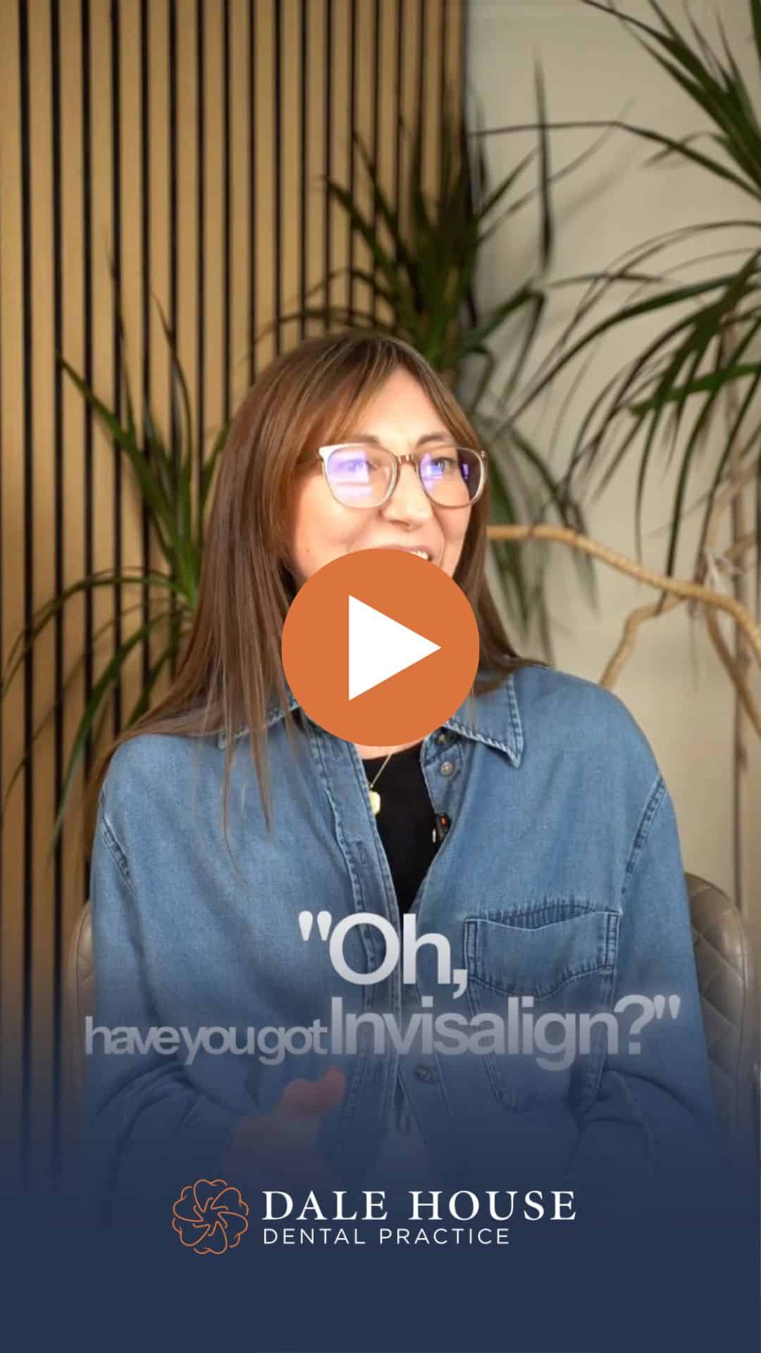 Woman sharing Invisalign experience at Dale House Dental Practice