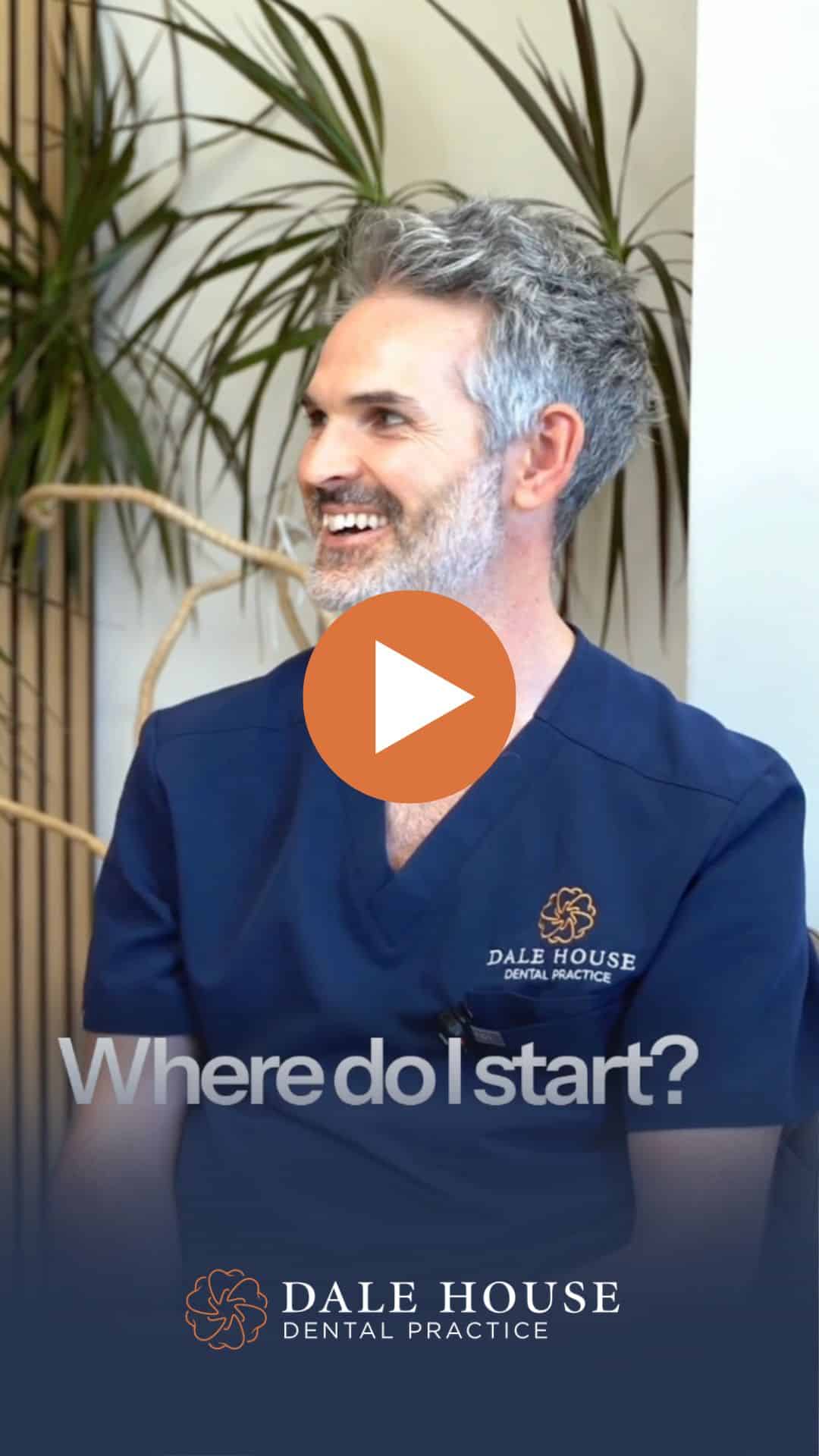 Smiling dentist in scrubs from Dale House Dental Practice