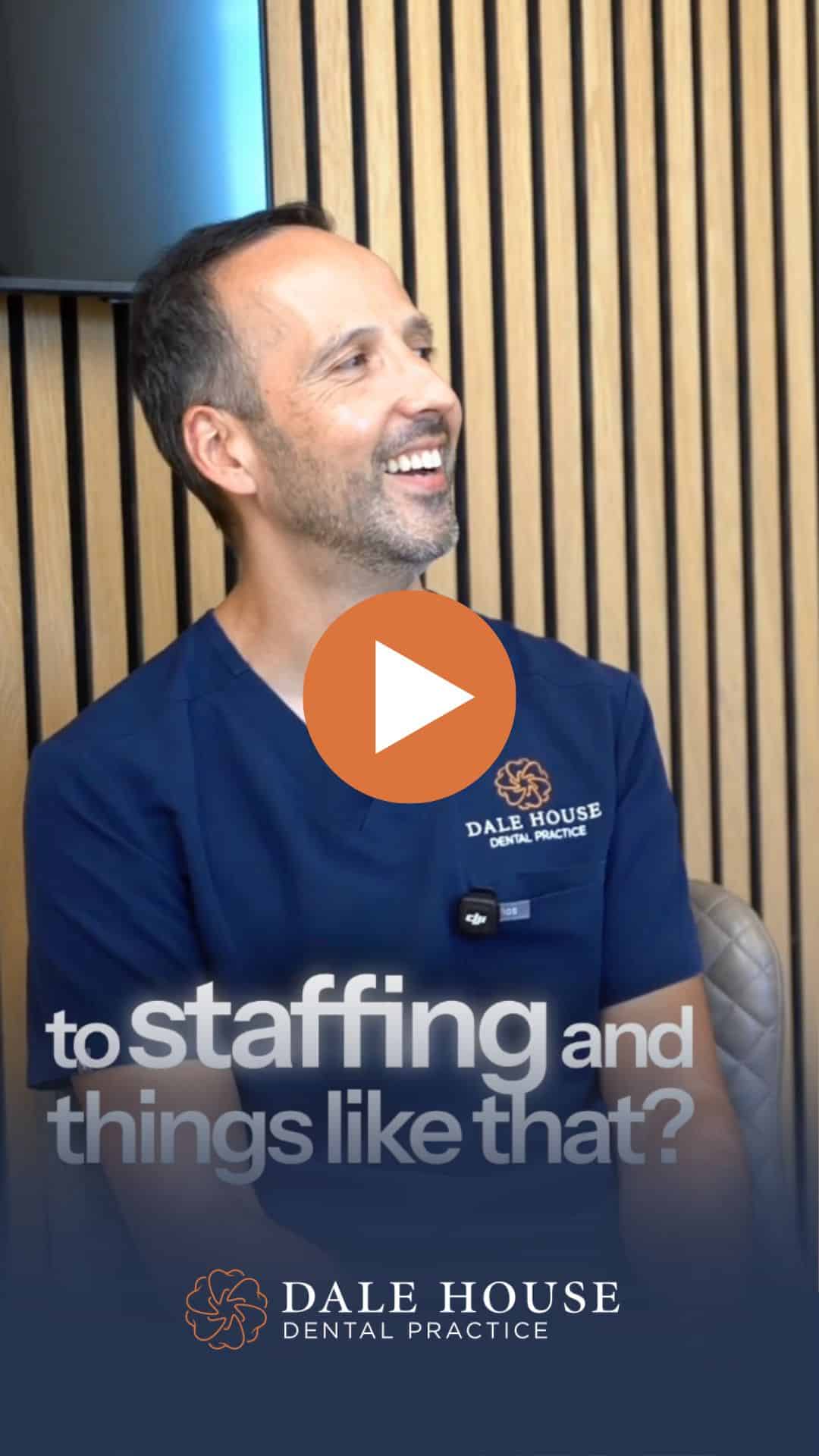 Dale House Dental Practice dentist smiling during video interview