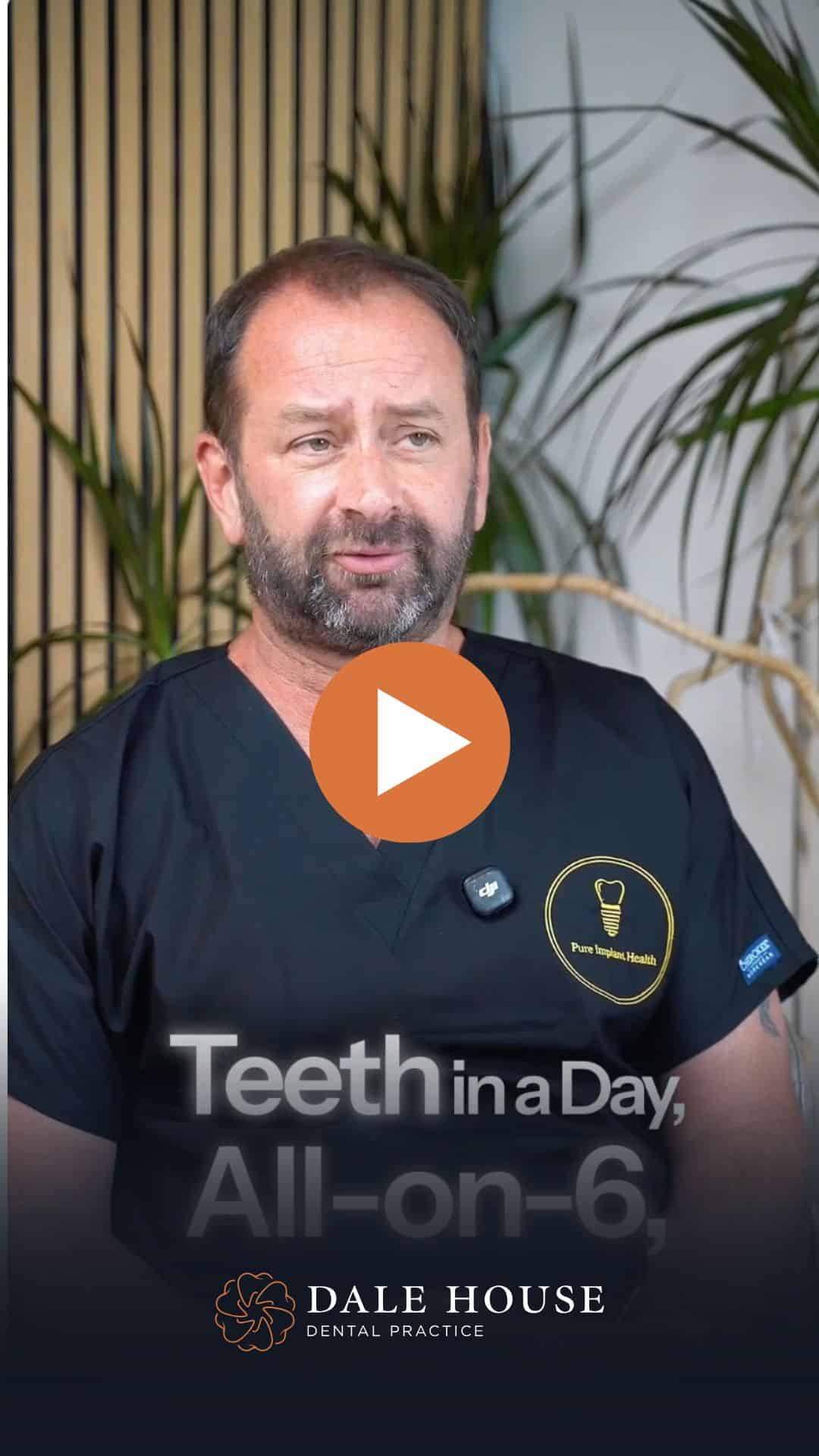 Dentist promoting Teeth in a Day All-on-6 implants