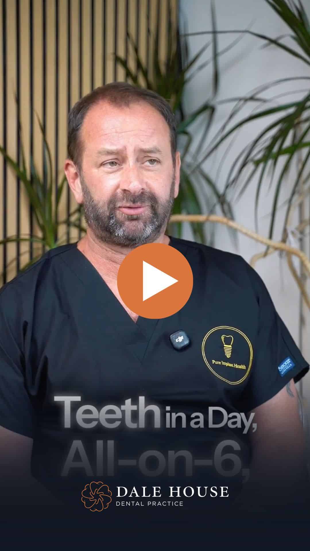 Dentist explaining Teeth in a Day All-on-6 implants